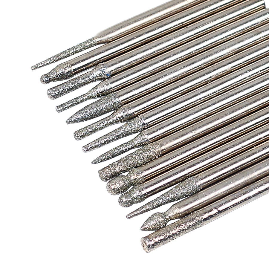 30 шт. набор алмазных заусенцев для вращающихся инструментов Dremel 1/8 &quot150 грит