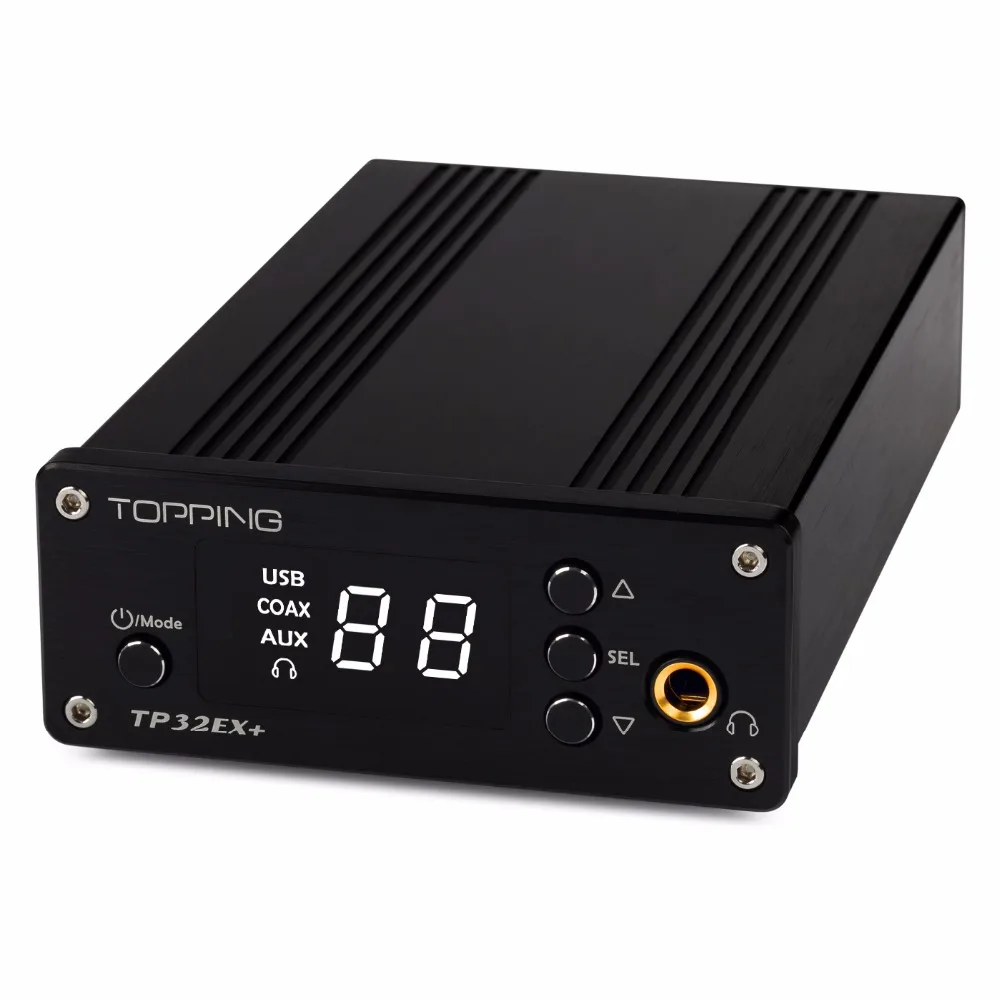 New Topping TP32EX+ Audio Preamplifier Portable Digital Hi-Fi Power USB DAC Decoder 2-Headphone Output Audio Amplifier 75W New Topping TP32EX+ Audio Preamplifier Portable Digital Hi-Fi Power USB DAC Decoder 2-Headphone Output Audio Amplifier 75W