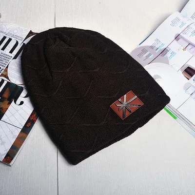 Новинка, Мужская зимняя шапка Кепка Skullies, зимние шапки для мужчин и женщин, шапка из искусственного меха, Теплые Мешковатые вязаные шапочки - Цвет: 9
