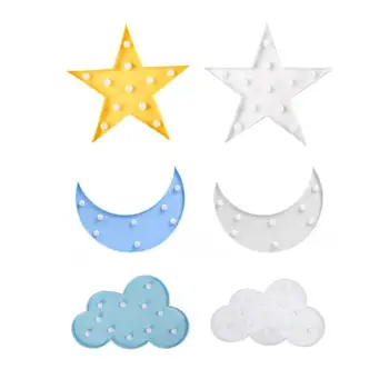 

Creative Cute Cloud Star Moon 3D LED Night Light Baby Kids Bedroom Indoor Lighting Decoration Lamp Desk Table Lamps