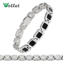 Wollet Ювелирный Титановый браслет для женщин и мужчин черный цвет магнитная терапия лечебная энергия здоровье и гигиена один ряд магнит