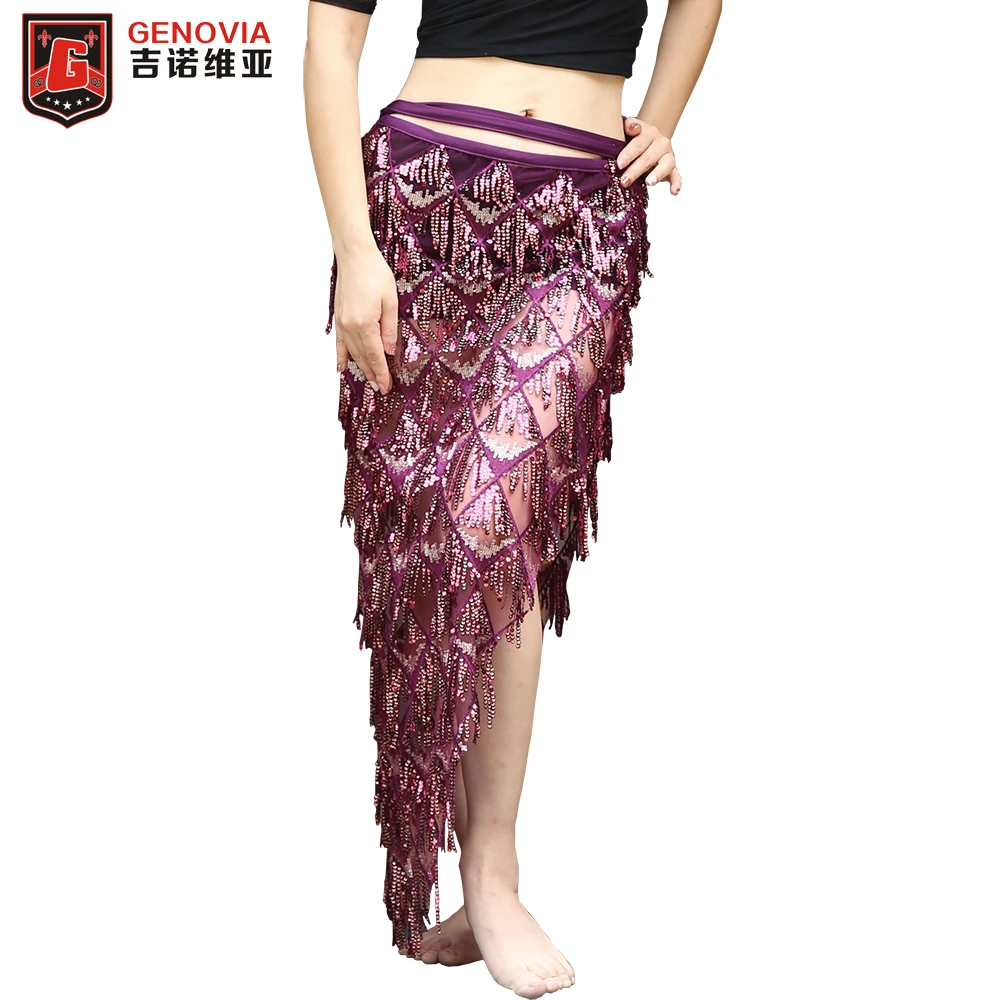 

Beautiful Mermaid Sequin Belly Dance Halloween Costume Hip Scarf skirt Belly Dance Triangle Hip Scarf Egyptian Sequin dress S-XL