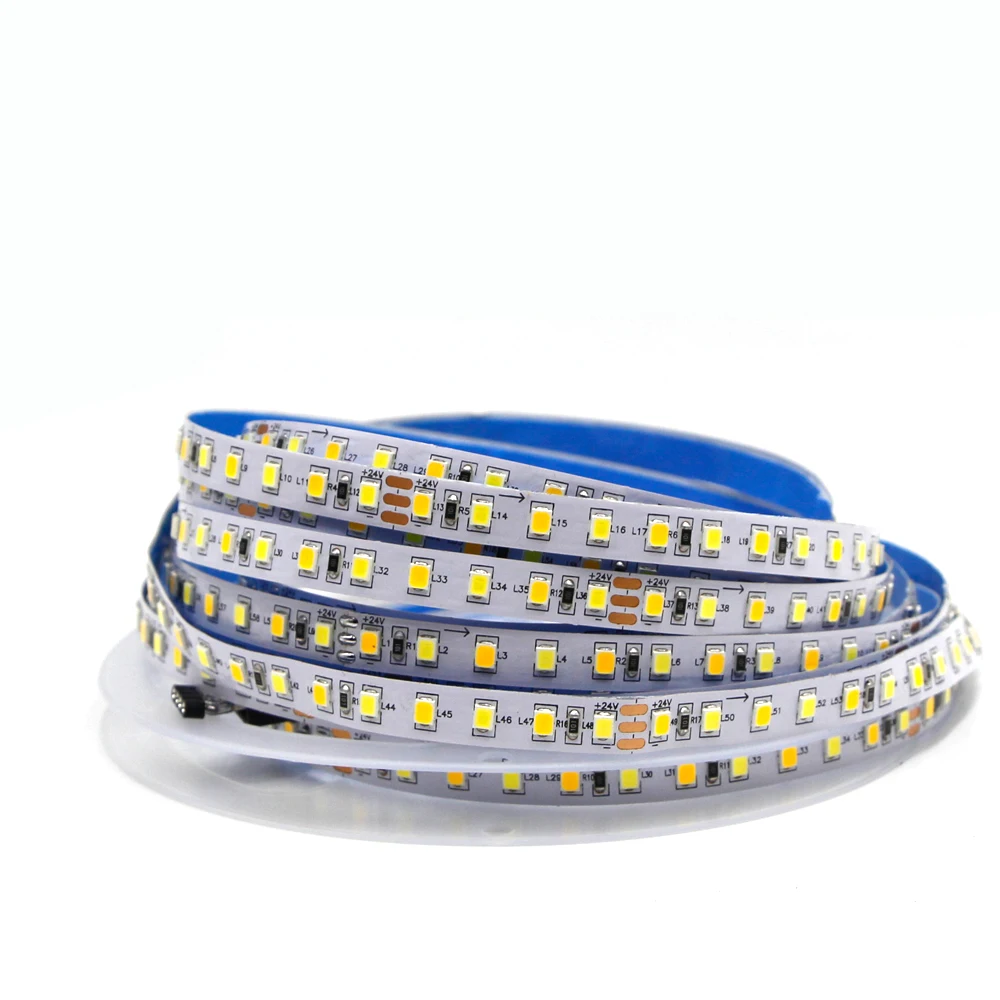 

Dual Color LED Strip Light SMD 2835 CCT Color Temperature Adjustable Dimmable led string tape lamp W+WW 180leds/m 24V 12V 5m