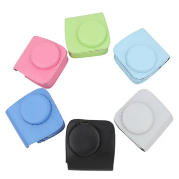 

High Quality New Solid PU Instant Portable Fashion Mini Vintage Camera Bag Case Leather Camera Case Pink/Blue/White/Green/Black