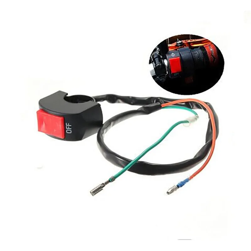 Moto ON/OFF Button Connector push button switch Motorcycle Switches Handlebar Bullet Motorbike Accessories | Автомобили и