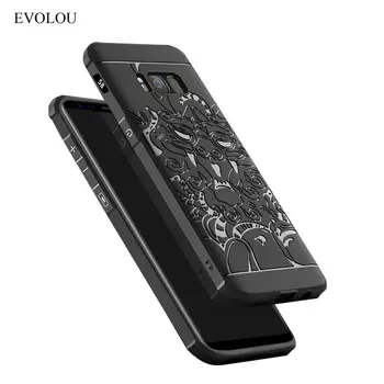 

EVOLOU 360 Protected Silicone Cover for Samsung Galaxy S8 Phone Case 3D Dragon Armor Full Protected TPU Case for galaxy S8 plus