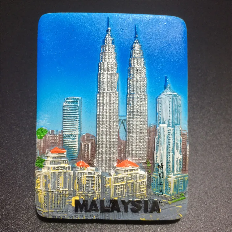 Malaysia Kuala Lumpur Petronas Türme Souvenir Kühlschrankmagnete Fridge Magnet 