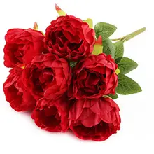 YO CHO свадебный ручной Букет невесты, 7 головок, искусственный шелк, пион, Цветочная композиция, вечерние украшения для дома