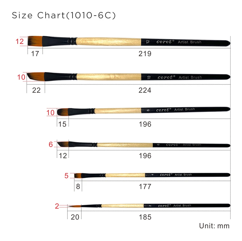 6 шт разные размеры набор деревянных кистей для рисования нейлоновые кисти для окрашивания волос для акварельных акриловых масляных красок товары для рукоделия