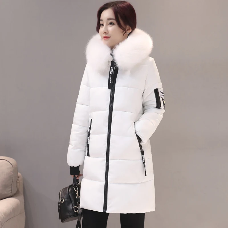  Causal Medium Long Women's Winter Jackets and Coats Thick Warm Parka Female Down Cotton Hooded Coat