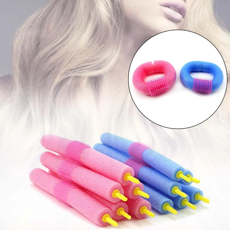 

12 Pcs Magic No Heat Hair Curlers Soft Foam Easy Twist Rollers Easy Curling Device DIY Styling Tool