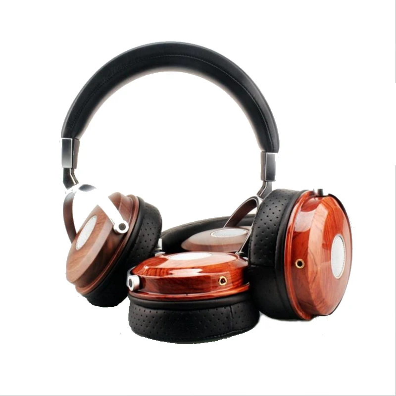 High Quality Wood Headphones Headband HiFi Wired Stereo Diy Music Headset PC Noise Isolating Big Monitor Headphone Wired NAOI B7