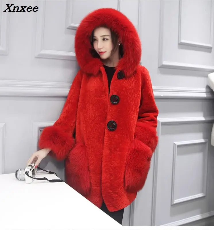Xnxee серое пальто из искусственного меха с капюшоном размера плюс повседневное Свободное длинное Полосатое пальто из искусственного меха норки женские куртки с рукавами зима