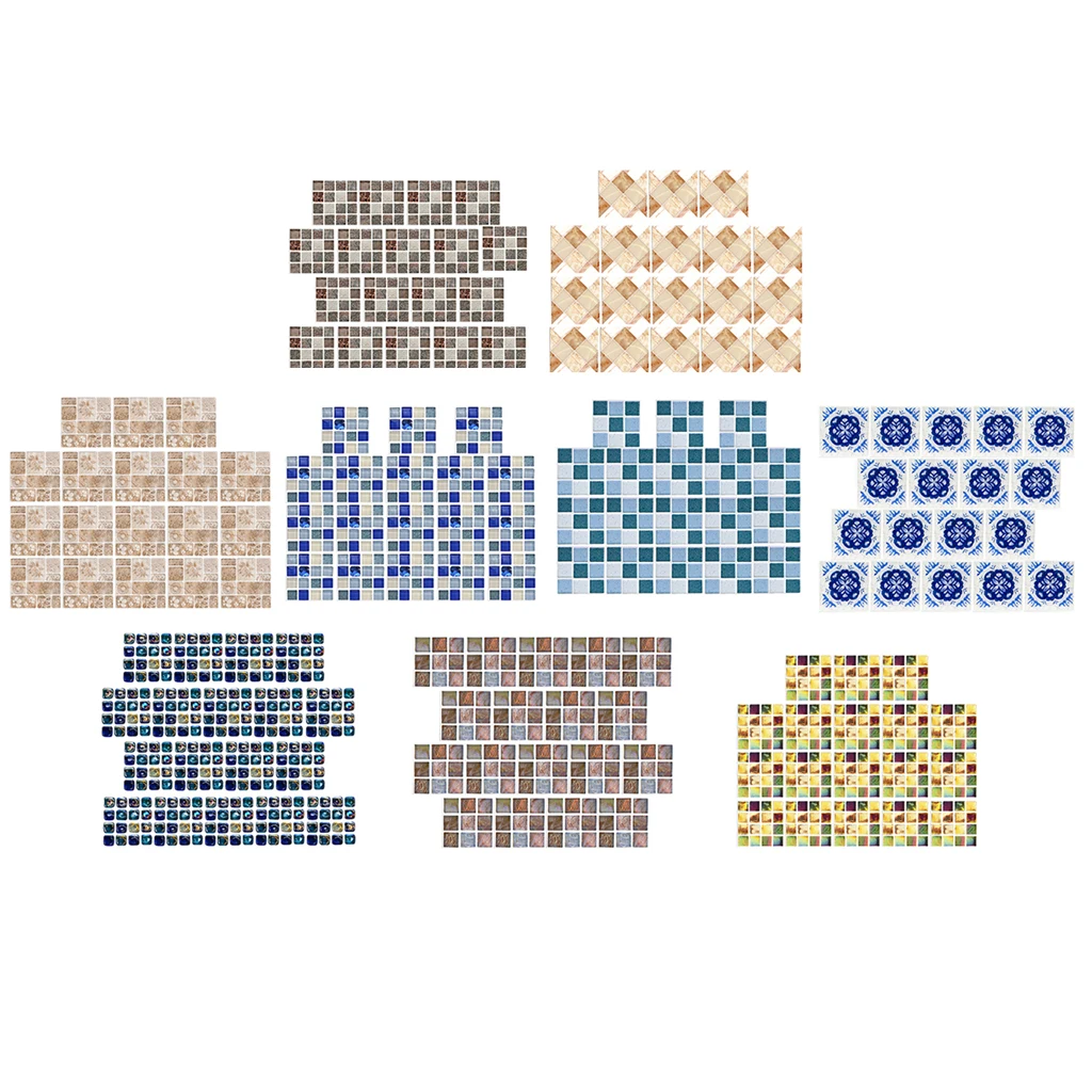  Pack of 18 Tiles 3D Wall Panels Interior Wall Decoration for Bathroom Kitchen Backplash Decals Wallpaper