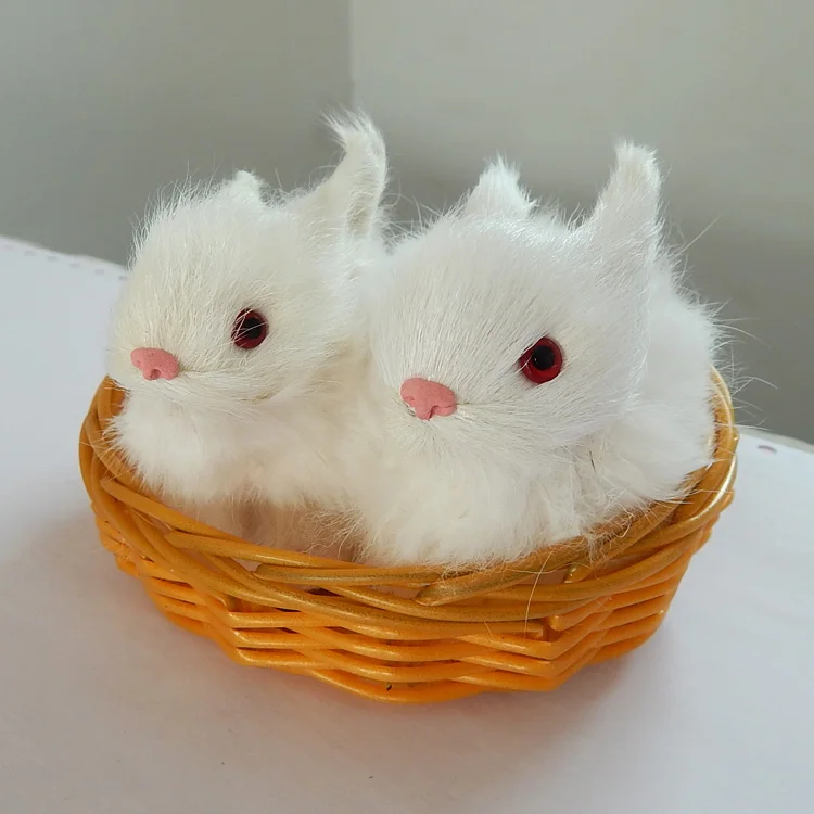a pair of small cute simulation rabbit toys polyethylene&furs rabbit in