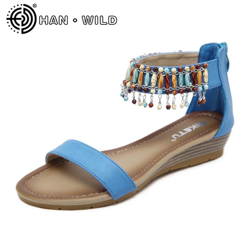 beads and roman sandals