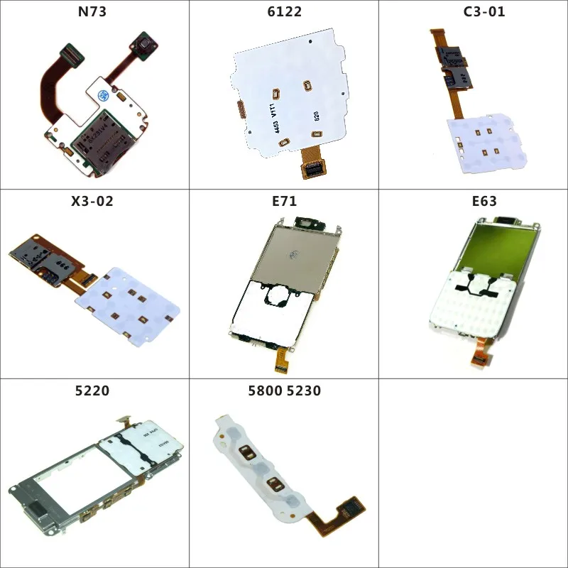 

Mobile Phone Replacement Keypad Keyboard Joystick Membrane Flex Cable For Nokia N73 6122 C3-01 X3-02 E71 E63 5220 5800 5230