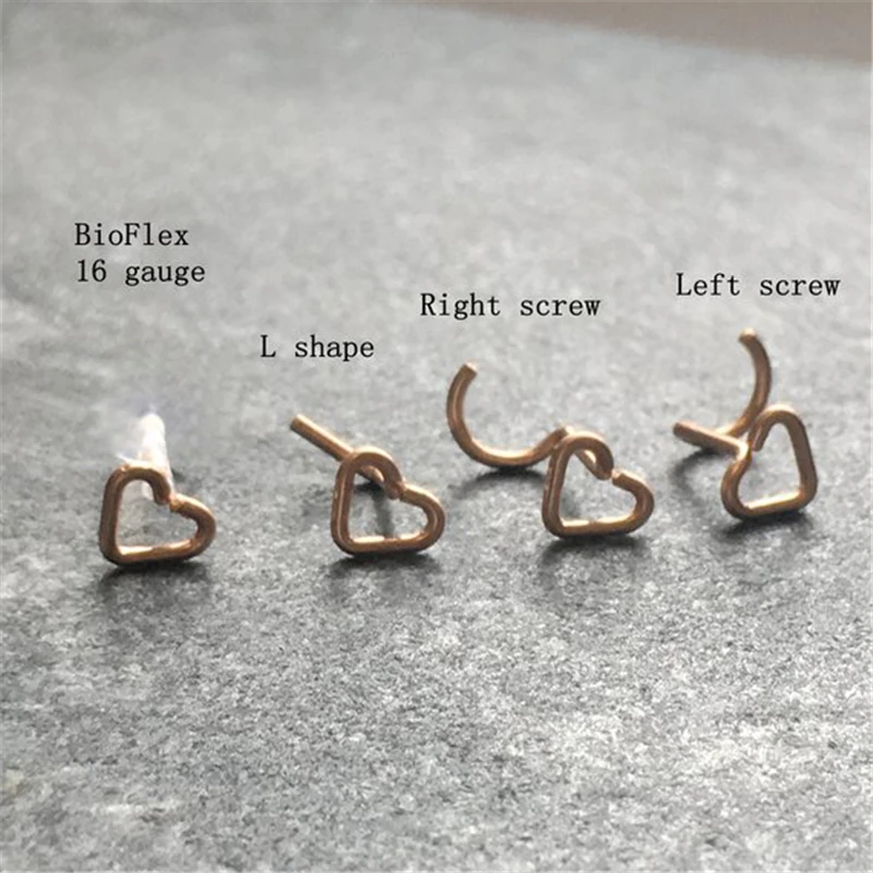 

Real Piercing Heart Nose Ring Handmade Jewelry Punk Triangle Nose Stud Gold Filled/925 Silver Punk Tiny Stud Grillz Jewelry
