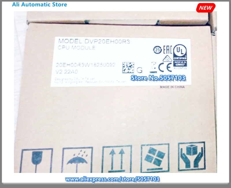 DVP20EH00R3 20-точка хоста 12DI 8DO (реле 250VAC 24VDC 2A) 2-полосная 200K Вход Новый ПЛК |