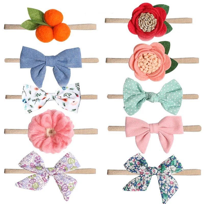 

1PC Baby Girl Bows Headband Soft Stretchy Nylon Headbands for Girls Floral Bows Headband Kids Hair Accessories