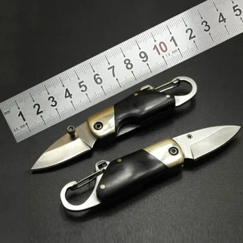 

Portable Pocket Tool Stainless Steel Mini Folding Knife with Carabiner Hanging Buckle Hike Outdoor Camp Survive Kit