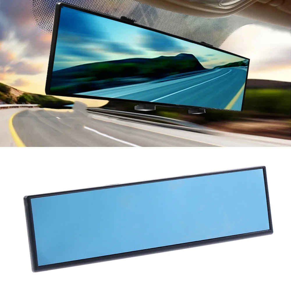 

1PC Car Rear View Parking Reference Angle Universal Antiglare Blue Large Wide Auto Reverse Back Curve Convex Interior Mirrors