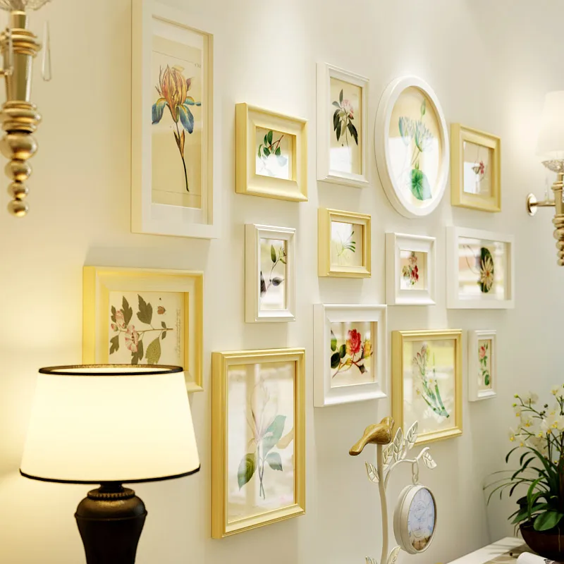 

INKANEAR Creative Beautiful Fashion Painting Nautical Style Photo Frame Set Solid Wood Home Decor Wall Decoration DIY HF9014