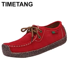 TIMETANG модная женская повседневная обувь из натуральной кожи на шнуровке Лоферы Женские туфли-лодочки удобная женская обувь дышащие женские туфли C291