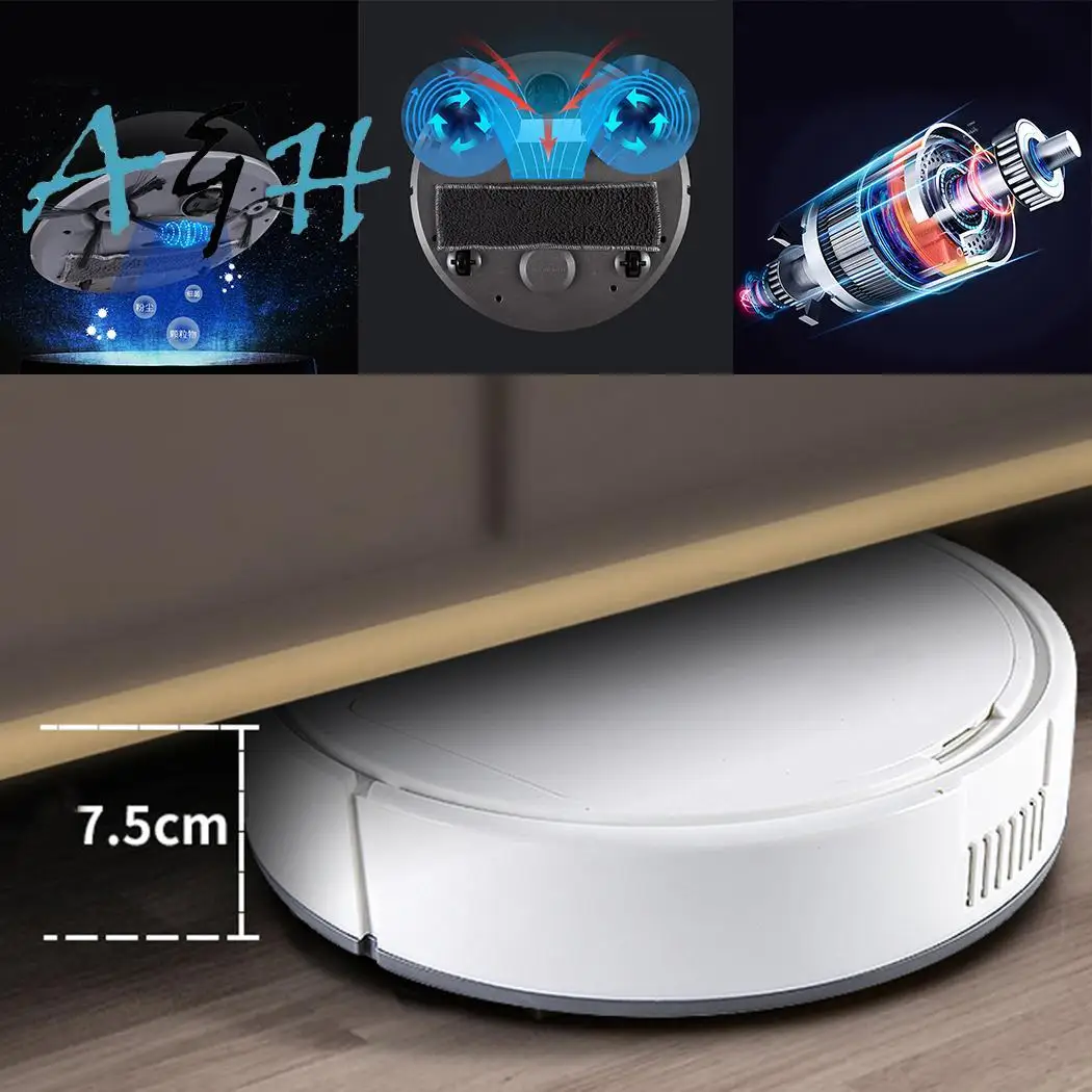 

Automatic Mini 3 In 1 Smart Sweeping 1200mAh 90-120 Square Meter USB Charging Robot Vacuum Cleaner 3W Sweeper