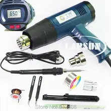 220 V-240 V 2000 W ЖК-дисплей Дисплей 630 градусов регулируемые электронный подогреватель горячий воздух пистолет 8020E+ 60 Вт haoko 708 паяльник Комплект