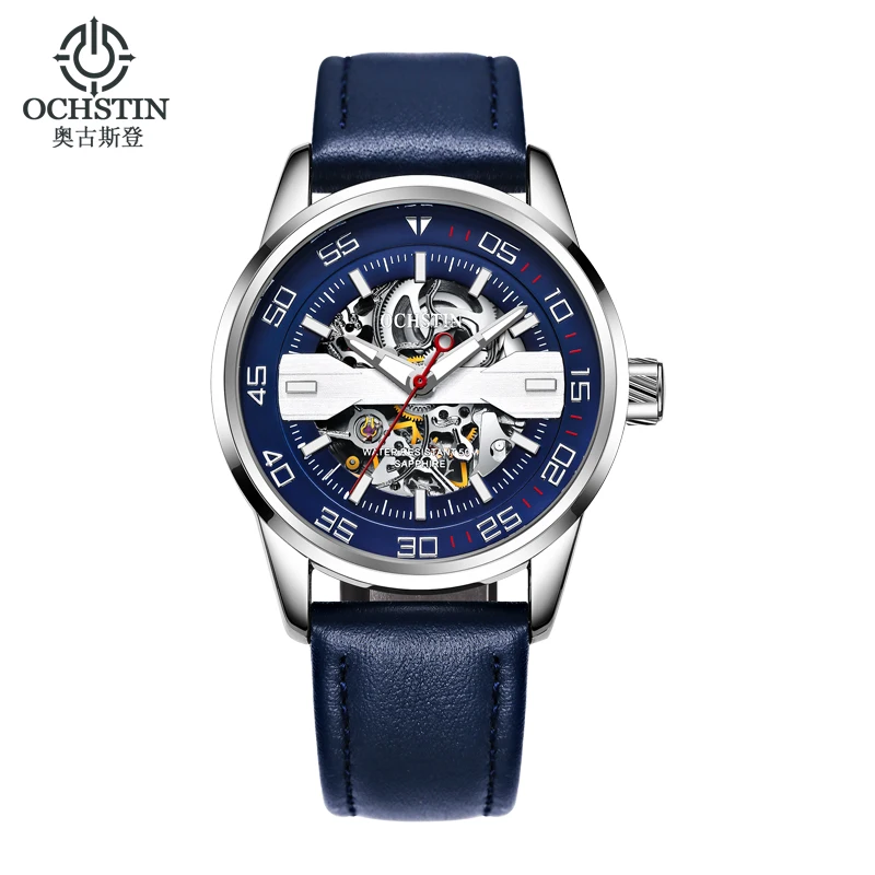 

Horloges Men's Automatic Mechanical Waterproof Watch Wristwatch Male Fashion New Leather Strap Business Watches Luxury Horology