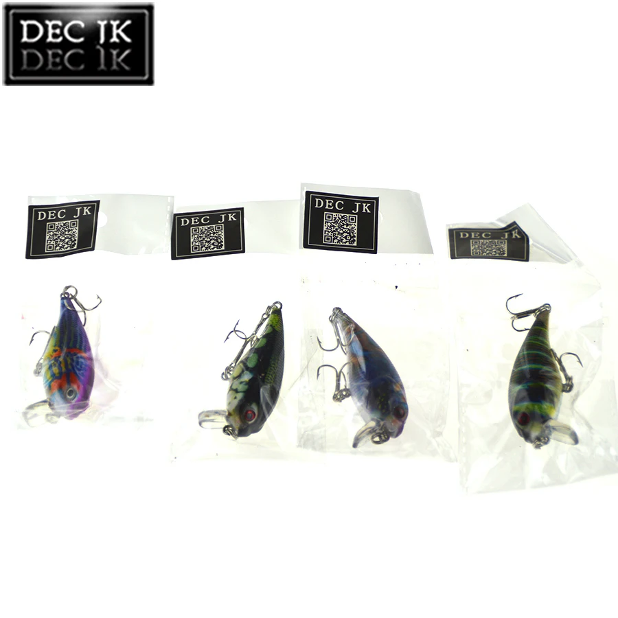 4PCS Artificial Bait Lot Crankbaits With Hooks Trolling Accessories Peche Fake Crank Baits Jerkbait Hard All Fishing Lures Set (6)
