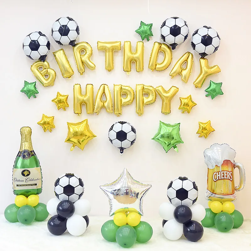 Футбол оформление вечеринки набор воздушных шаров футбол бутылка стекло фольга для дня рождения воздушный шар человек вечеринка для мальчика день рождение украшения - Цвет: 1 set