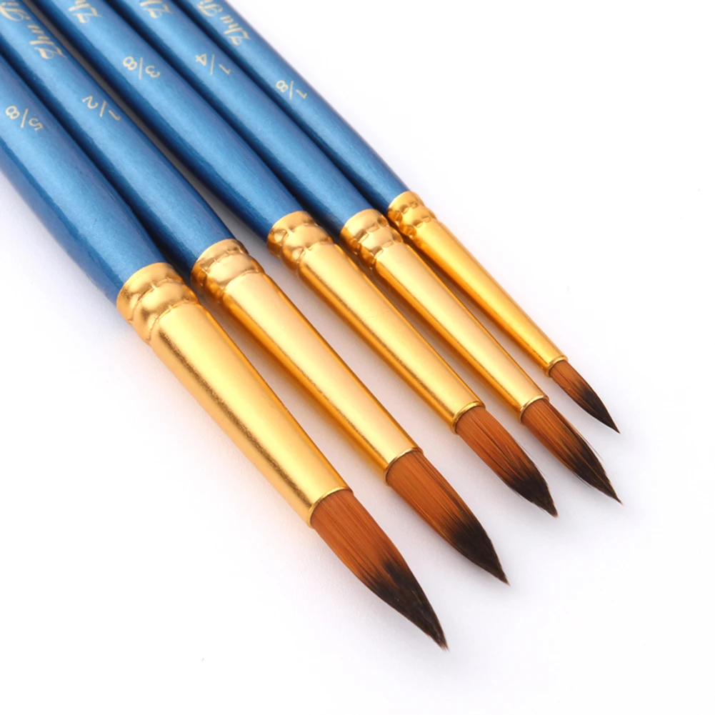 

5pcs/set Painting Brush Watercolor Nylon Hair Paint Oil Watercolor Acrylic Artist Brush