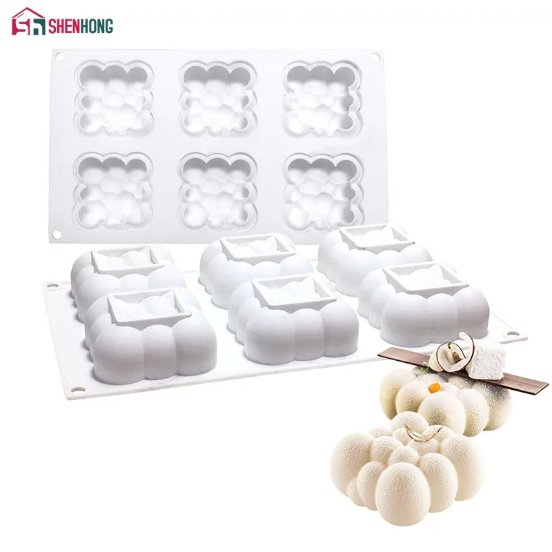 

SHENHONG 6 Hole Cloud Silicone Cake Mold For Baking Mousse Chocolate Sponge Moulds Pans Cake Decorating Tools accessories Moule