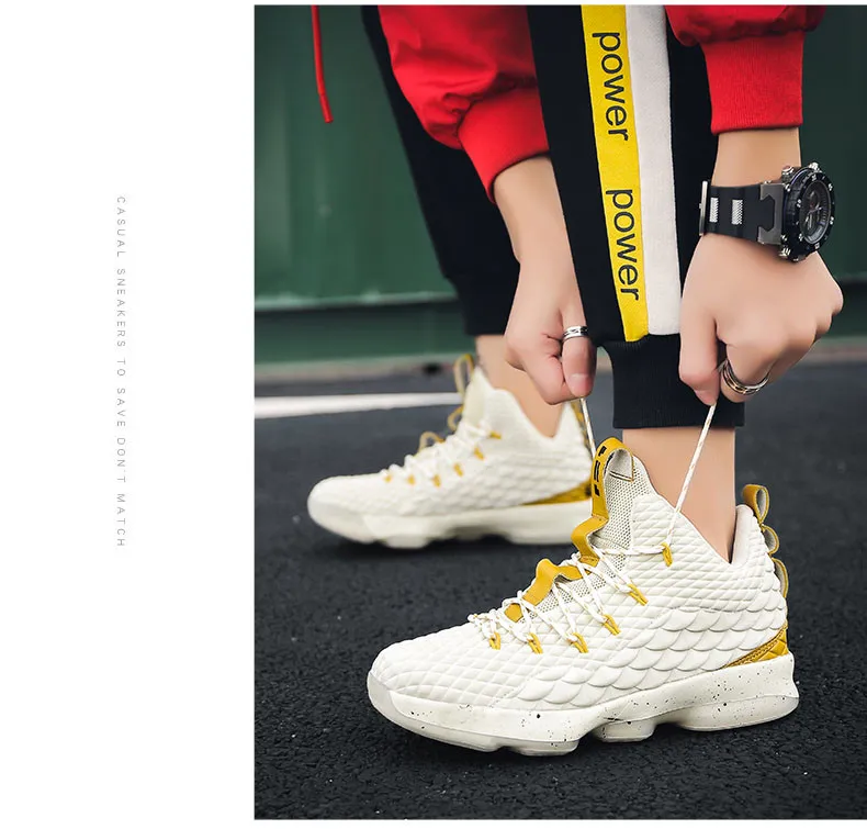 2018 Hot High Top Basketball Shoes For Men Woman Cushioning Original Basketball Sneakers Shockproof Couple Athletic Sports Shoes (18)