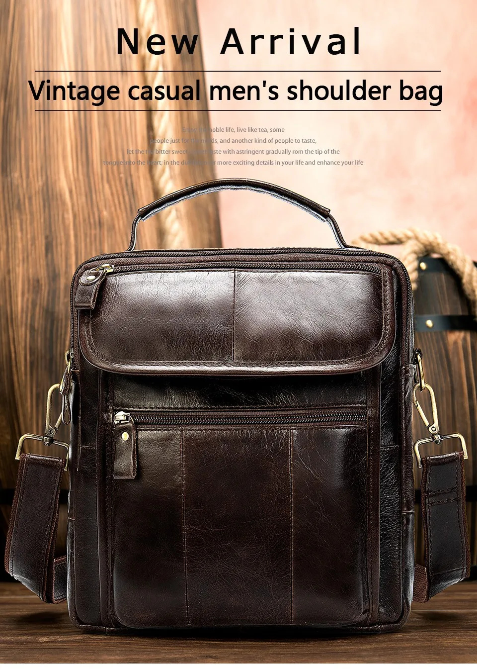 Men Shoulder Bag Men's Genuine Leather Casual Bags for Men Business Crossbody Handbag Flap Leather Bags bolsas male 1
