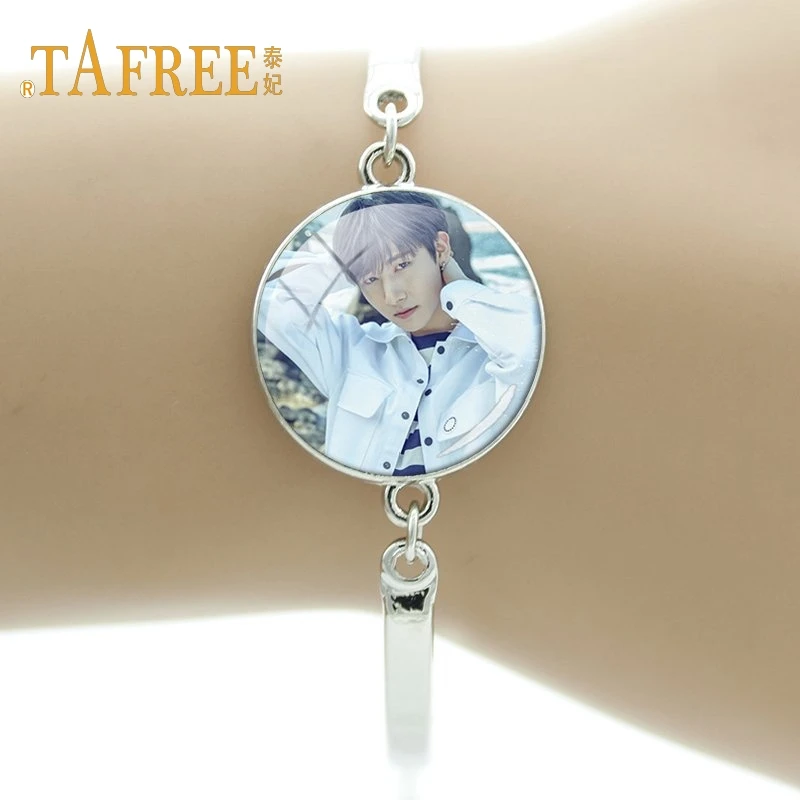 Шарм от tafree нежный браслет корейский поп мужской портфель MONSTA X Art личные фото вентилятор memento браслеты ювелирные изделия MN02 - Окраска металла: MN10