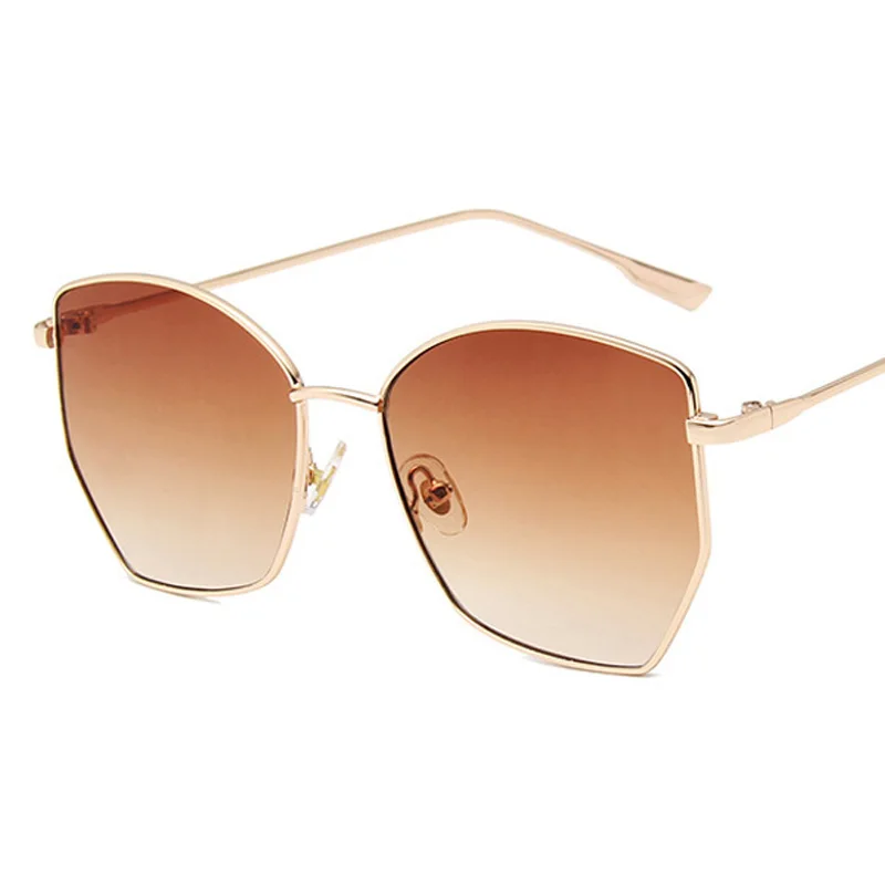 2019 солнцезащитные очки с многоугольной оправой Для женщин очки Леди Роскошный чехол-портмоне в ретро-стиле металлические солнцезащитные