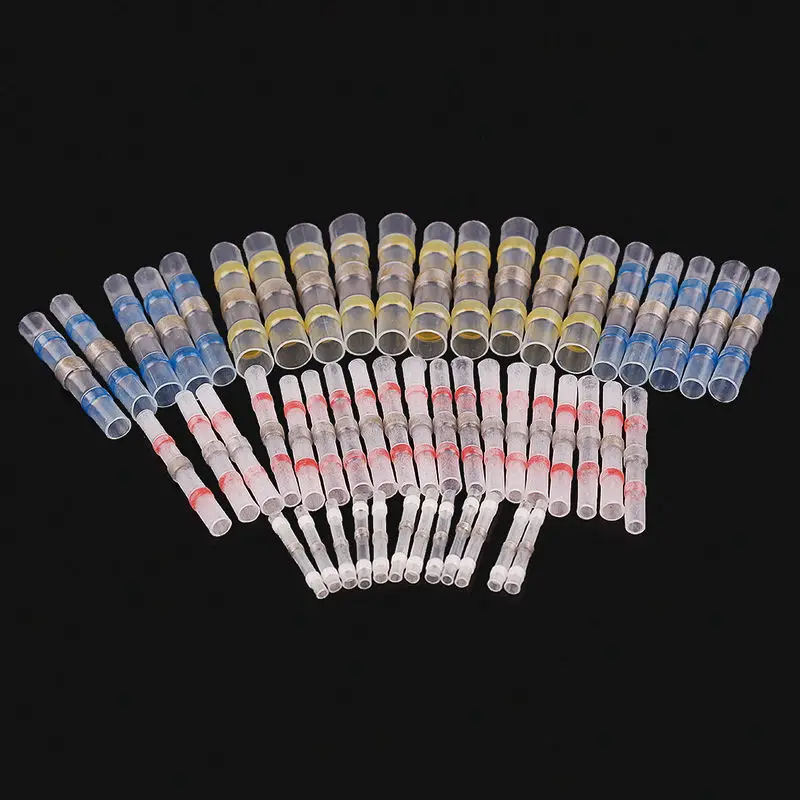 

100PCS Mixed Waterproof Seal Solder Terminals Heat Shrink Butt Wire Cable Connectors Soldering Sleeve terminal 26-10 AWG kit