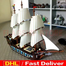 LP 22001 серия "Пираты" императорская флагманская модель строительные блоки набор пиратский корабль LPs игрушки для детей клон 10210