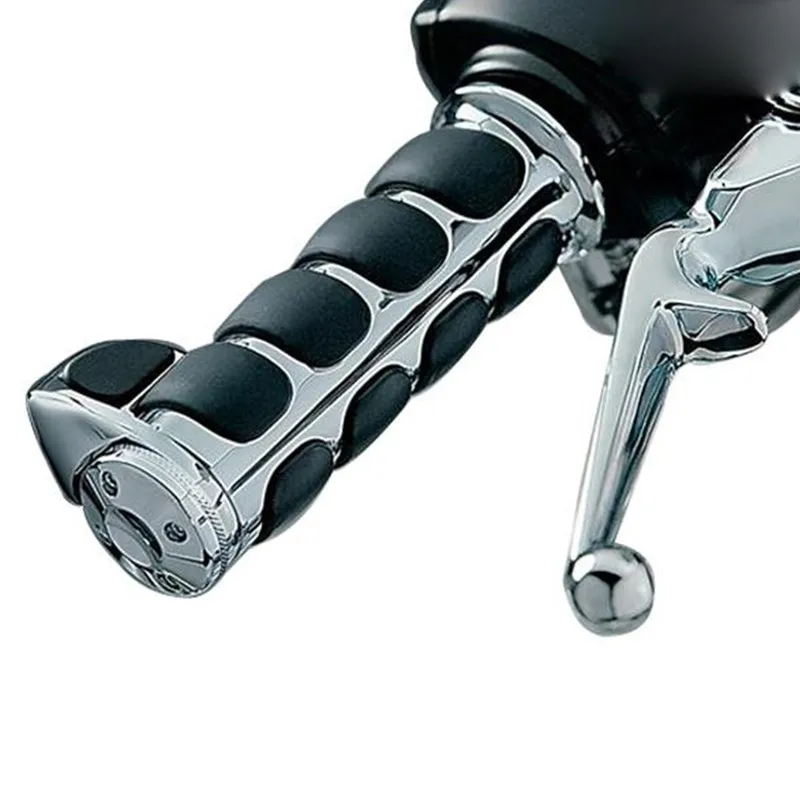 2x Motorcycle 1" Handlebar Hand Bar Grips With Throttle Assist