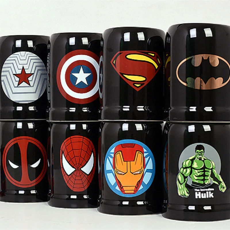 ULKNN Новинка Творческий Мстители, Лига Справедливости пиво молоко Кофе кружка Superman Spiderman Batman кружка высокое качество Керамика чашки