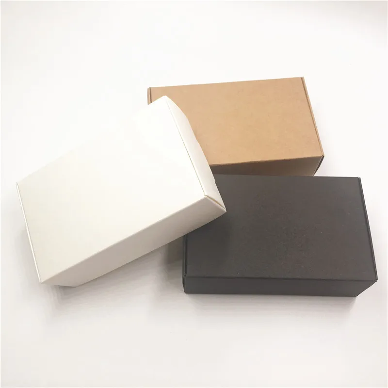 12 шт./лот крафт-бумажные коробки хороший чистый белый/черный/коричневый крафт-коробки конфет для вечеринки печенье в подарок упаковочные коробки