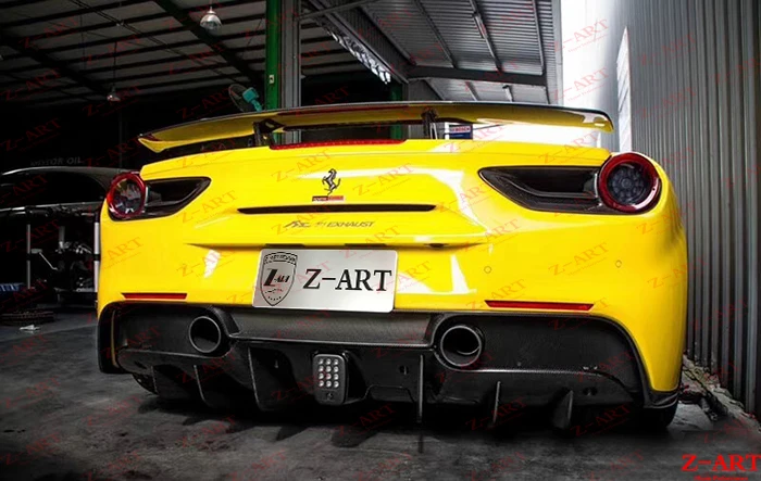 Z Art Carbon Fiber Rear Diffuser For Ferrari 488 Carbon Fiber Rear Lip For Ferrari 488 Spider For Ferrari 488 Gtb Rear Chin
