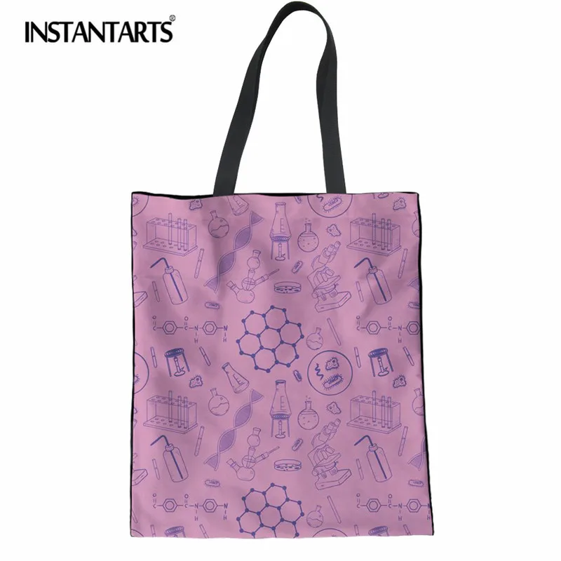 INSTANTARTS учитель информатики Дизайн Для женщин белье сумка прочный складной холст сумка большая пляжная сумка женская