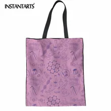 INSTANTARTS учитель информатики Дизайн Для женщин белье сумка прочный складной холст сумка большая пляжная сумка женская