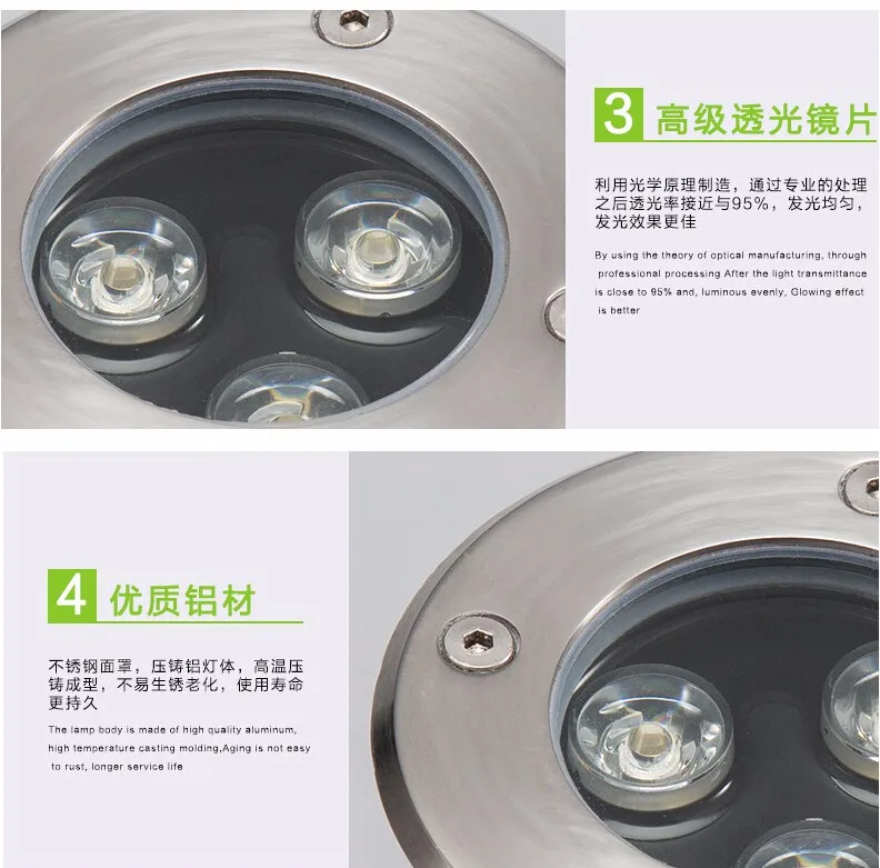Conduziu a Lâmpada Subterrânea ao ar Livre à Prova Lote 9w d' Água Led Spot Piso Quintal Jardim Luz Subterrânea Ac85-265v 20 Pçs - Ip68 7 Luzes e Iluminação