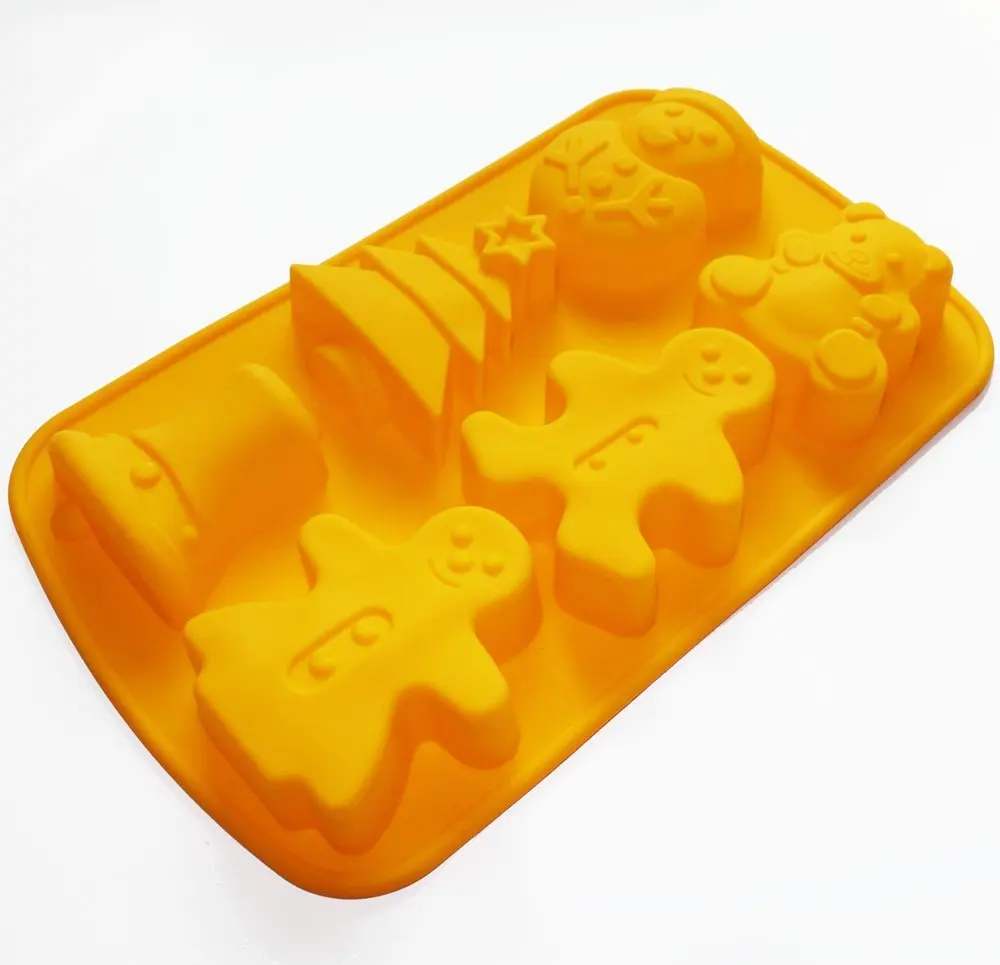 

Christmas Soap Mold for Kids Ginger Man Tree Bell Snowman Bear Silicone Mould