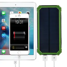 Powerbank PowerGreen Solar Charger 15000mAh External Battery Pack with LED for Mobile Phones